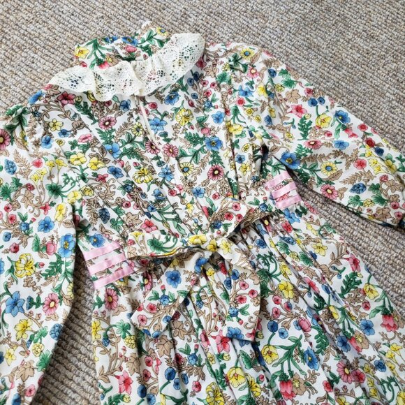 Vintage 70s Girl's Prairie Pioneer Maxi Dress - Picture 5 of 13